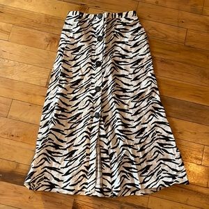 Reformation Linen zebra high wait skirt -size 2